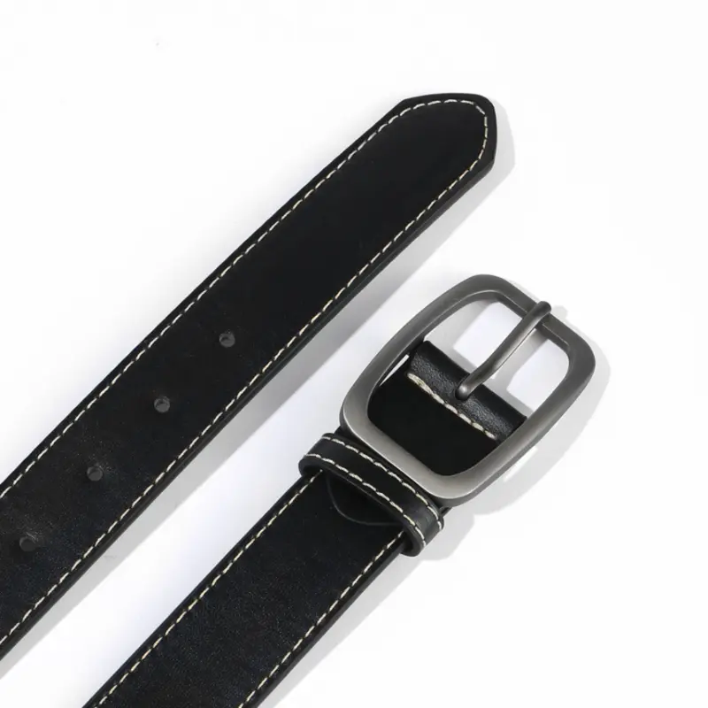 Thắt lưng khoá cài nam nữ dây nịt da thời trang Hàn Quốc dây lưng 3.3cm màu đen quà tặng cho nam PADAS MENSWEAR 5