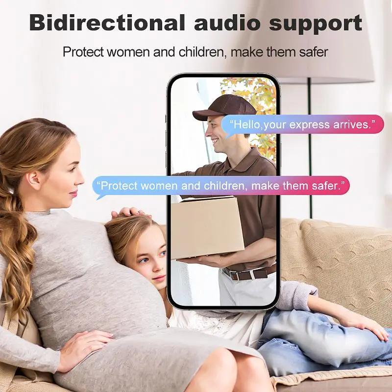 WiFi Smart Doorbell Camera, USB Rechargeable 2.4GHz WiFi Doorbell Camera with Night Vision, Voice Intercom, Cloud Storage, Security Camera for Home 8