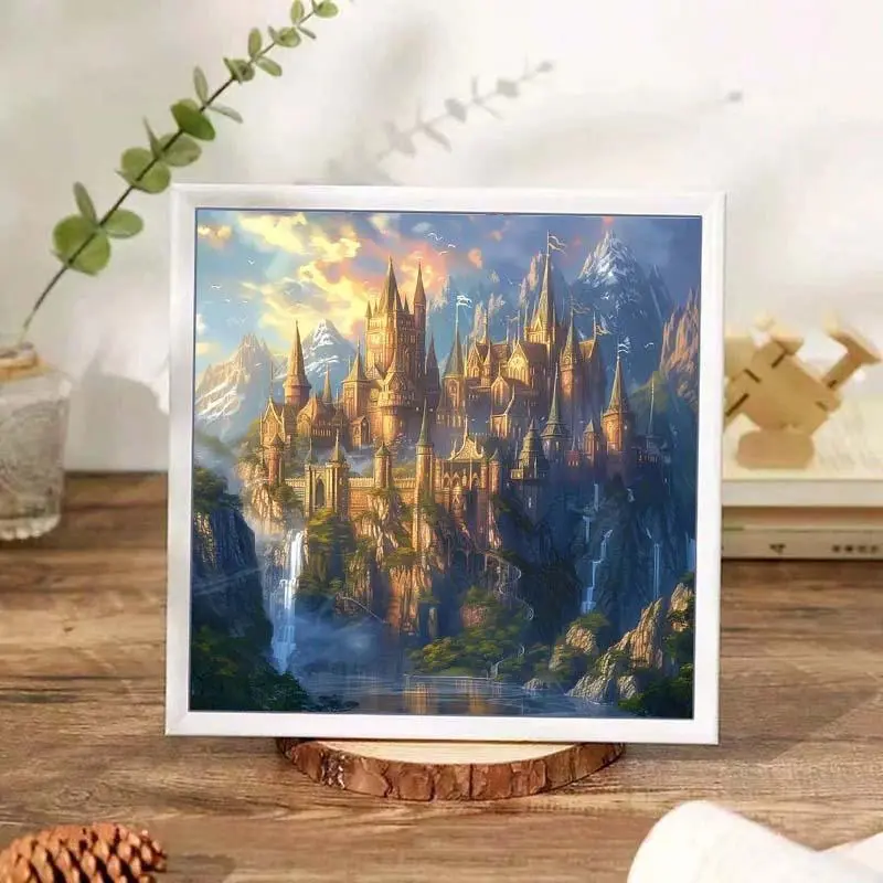 Hogwarts Castle Pattern DIY Diamond Arts Colorful Painting Kit without Frame, DIY 5D Diamond Arts Colorful Painting Kit, Wall Art Decor for Home 3