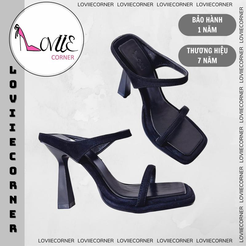 LOVIIECORNER - GIÀY CAO GÓT NỮ BASIC - GUỐC NỮ MŨI VUÔNG GÓT TRỤ LOE 9 PHÂN THỜI TRANG D230762