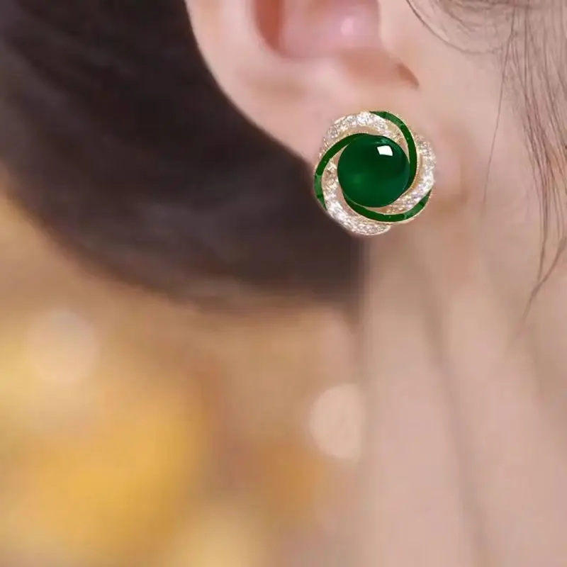 Pearl Earrings, Encrusted with Rhinestones, Elegant High-end Women's Earrings, Exquisite and Small Fashion Jewelry, Luxurious Earrings, New Arrival