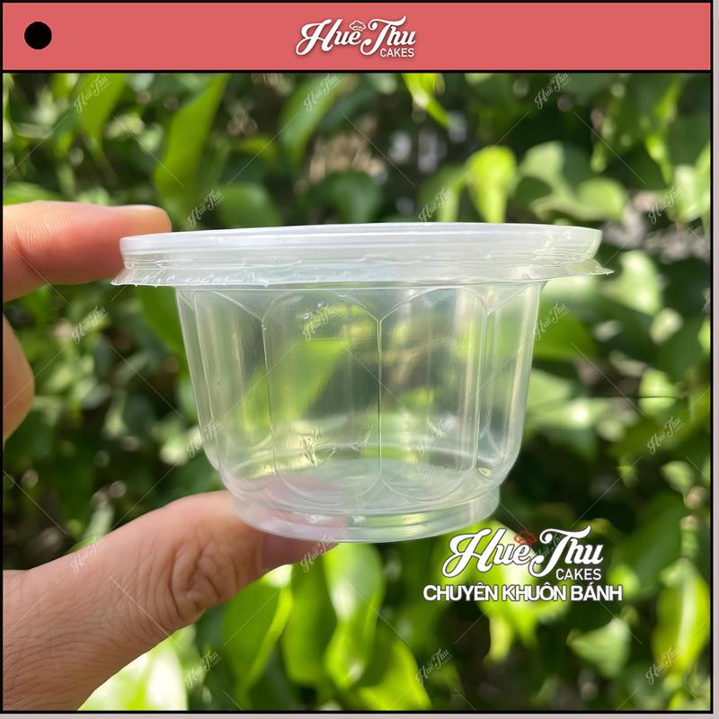  Set 100 Ly Bông Mai 100ml có nắp hũ nhựa làm bánh da lợn đựng tàu hủ singapore panna cotta rau câu ly 