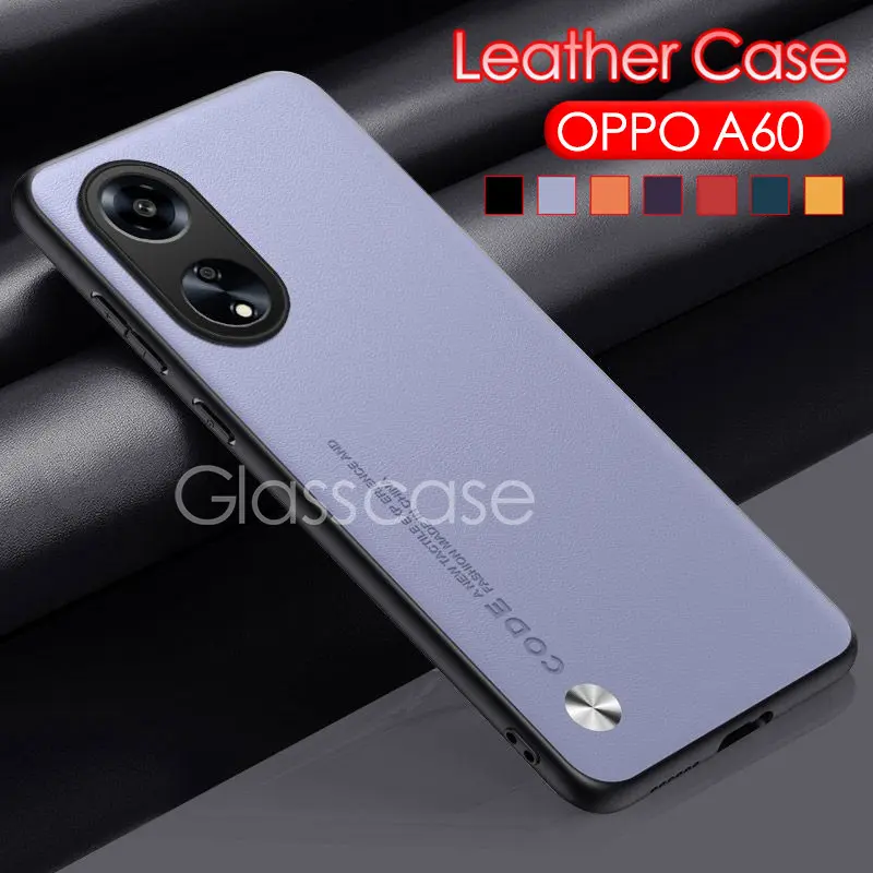 Sarung Oppo A60, untuk Oppo A60 a 60 oppoa60 4G 2024 cph2631, Sarung Telefon Kulit Biasa, Tekstur Silikon Lembut, Sarung Kalis Kejutan, Perlindungan Kalis Calar, Penutup Belakang