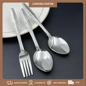 Sendok Garpu Makan Stainless 12 pcs / Peralatan Makan / Sendok Garpu Tebal I PB-30 & PB-31