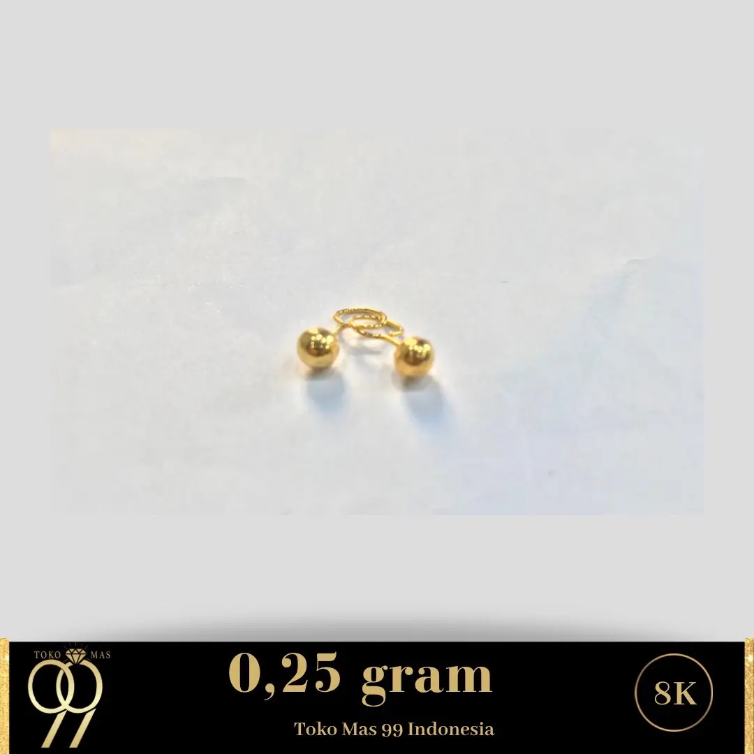 Anting Emas Gold Toge Polos 8K - 99 Karawang