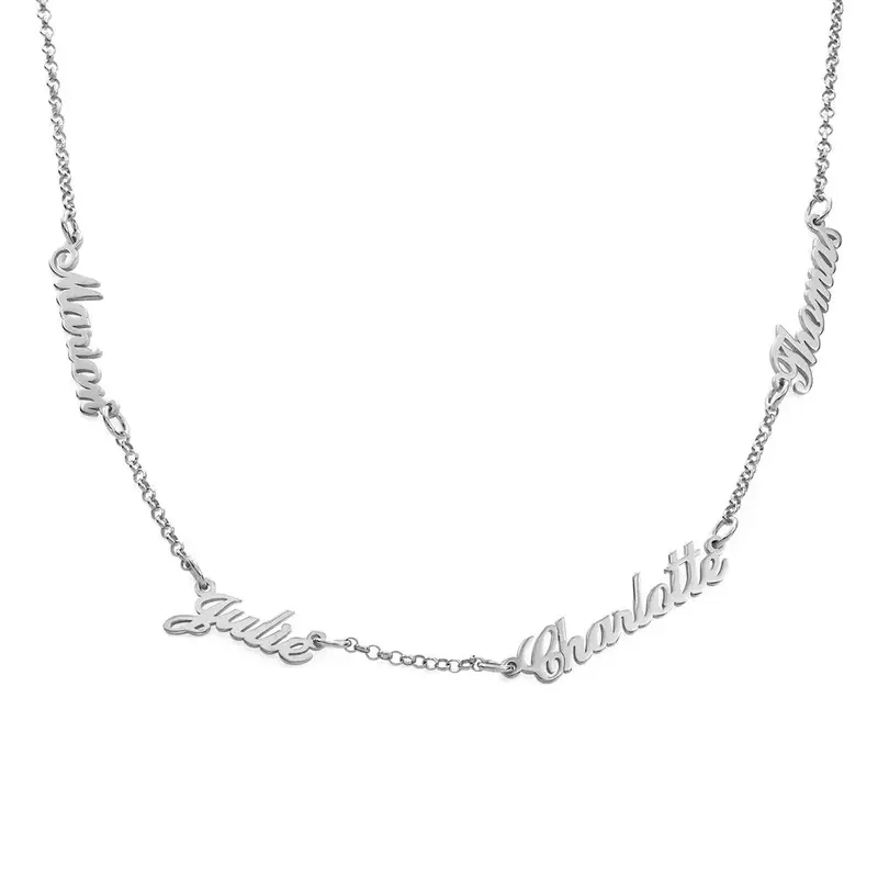 AS025 Multiple Names Custom Cut Necklace Personalized Gift Stainless Steel Letter Necklace For Mother's Day Anniversary Valentine's Day 8