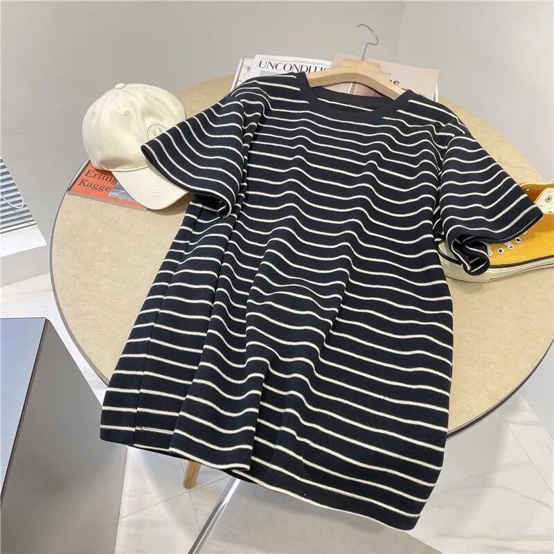 Product Introduction of Áo Thun, Chất Liệu Cotton, Ngắn Tay, Họa Tiết Sọc Đơn Giản, Quần Áo Nữ Mùa Hè Mới, TX104 A29J0WB Women Top Sọc Kẻ Voi Tim Voan 16