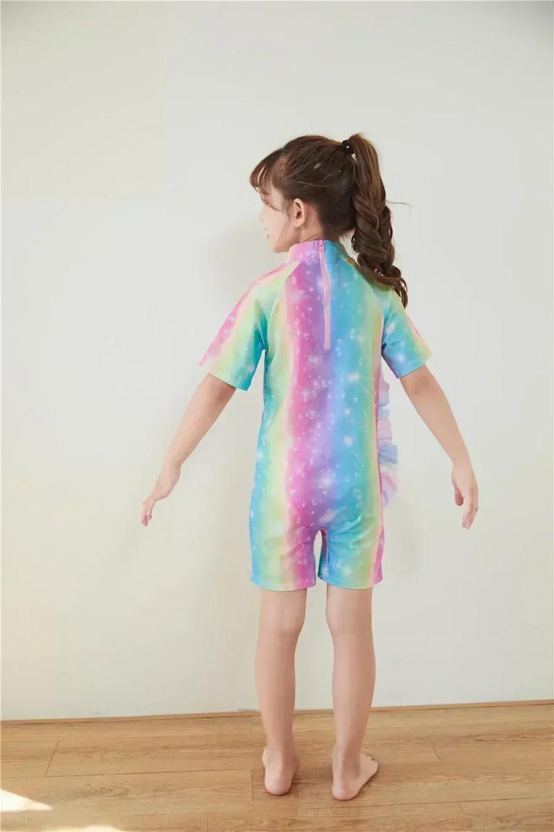 Product Introduction of Conservative Swimsuit 2024 One-piece Girl's Short-sleeved Shorts Swimsuit Cartoon Cute Children's Swimsuit Baby Girl 23
