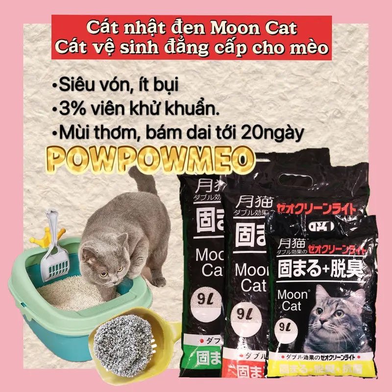 Cát Nhật Đen Cho Mèo , Cát vệ sinh cho mèo khử mùi, vón cục thấm hút 0