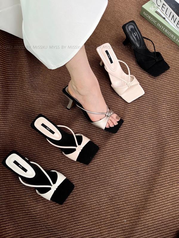 MYSS - Giày guốc nữ quai ngang thắt nơ 6cm cao cấp - SU214 Shoes DéP 4