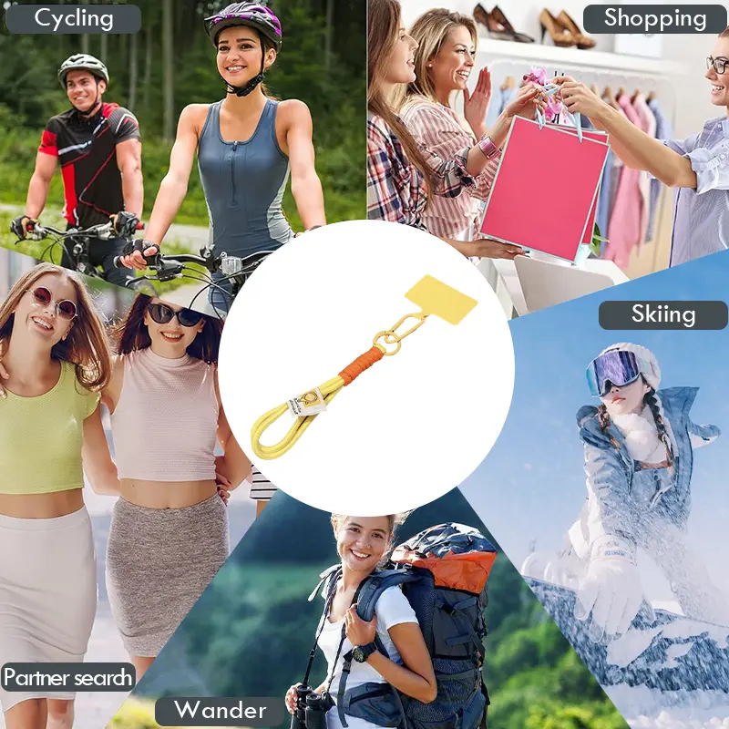 Nylon dikepang warna cocok lanyard ponsel lanyard pergelangan tangan pendek lanyard ponsel kreatif 7
