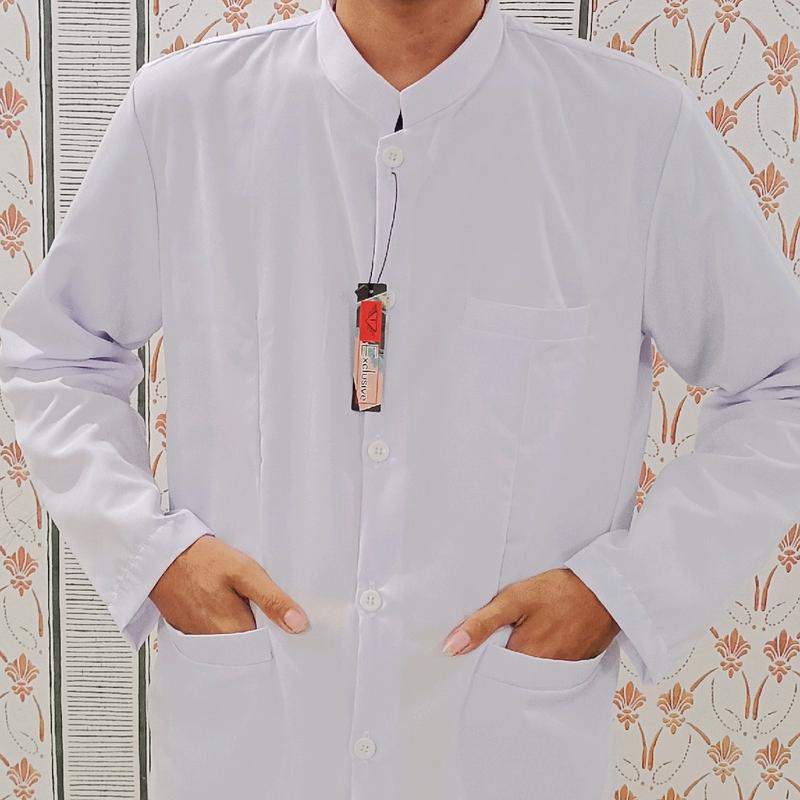 JASKO MANDADIN VIRAL REAL PIC Polos Bunga Putih Hitam Baju Bordir Muslim High Panjang 4