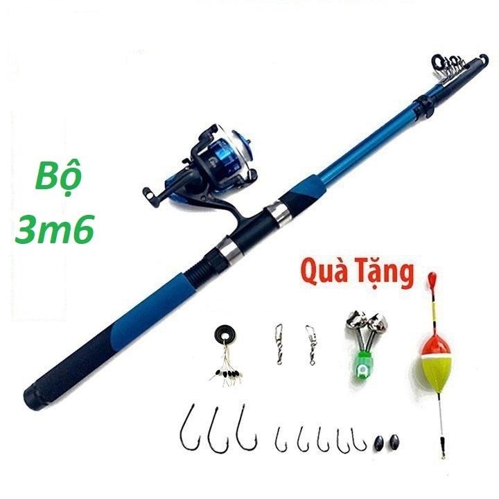 Combo Bộ Cần Câu Cá,Cần Câu Cá Rút Gọn Có Các Sai 1m8 - 3m6 Kèm Máy Và Phụ Kiện Cho Anh Em Mới Tập Câu Fishing Bắt Cá