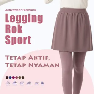 Legging Rok Polos Sporty untuk Wanita, Ideal untuk Olahraga dan Kegiatan Outdoor