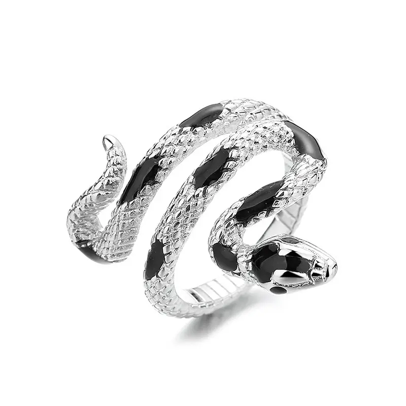 Nhẫn Ngón Trỏ Bất Đối Xứng Phong Cách Ngầu Hợp Xu hướng Dành Cho Nữ, Keo Giọt Nước Hình Rắn Cảm Giác, Nhẫn Nữ Ngầu Phong Cách Instagram Ngầu Women 4
