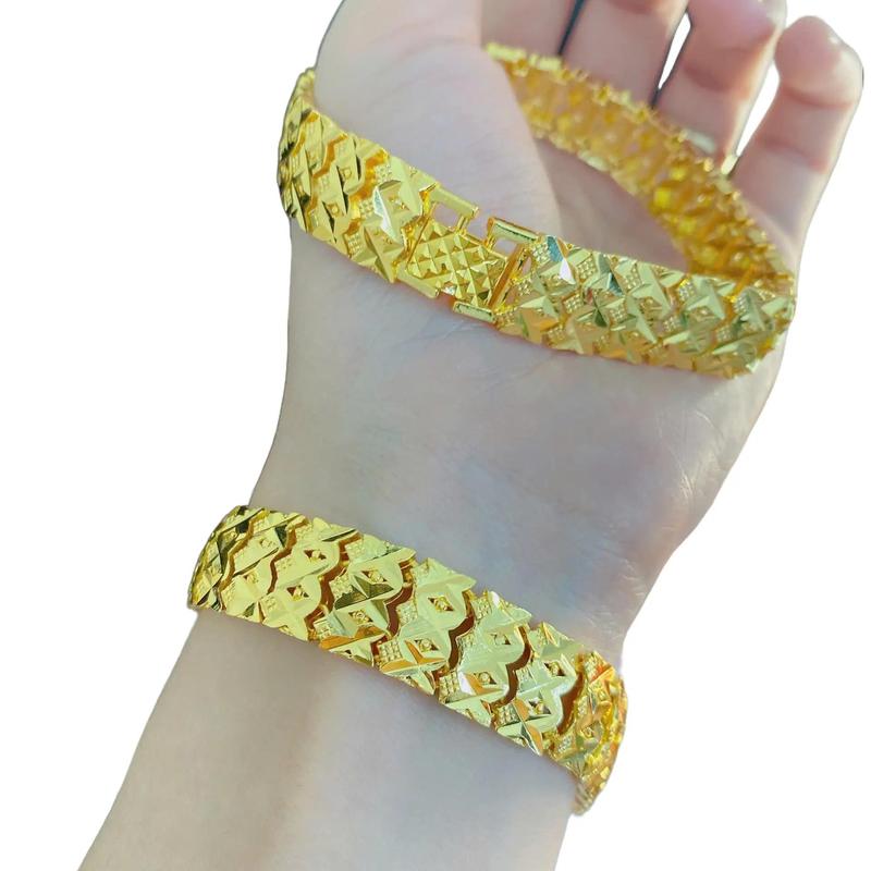 Lắc tay xương cá nam nữ - bản 1 lượng mạ vàng 24k Phụ Kiện