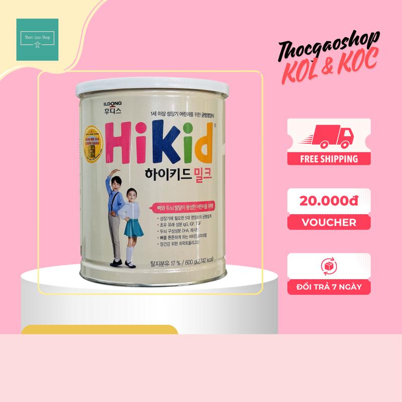 (AFF) (Hàng nhập khẩu) Sữa Hikid vani/dê/socola/premium 600gr hàng Hàn Quốc cho bé