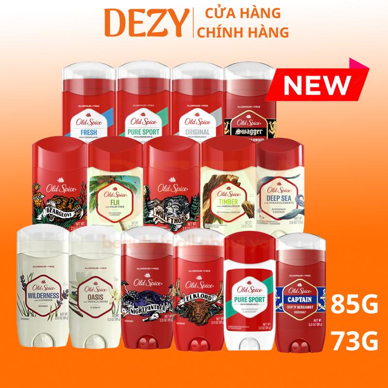 Lăn Khử Mùi Old Spice Fiji Timber Bearglove Wolfthorn Pure Sport Fresh Oasis Wilderness Nightpanther Captain 73g 85g - Sáp Trắng Và Sáp Xanh Ngăn Tiết Mồ Hôi Mỹ Usa - Lăn Nách Old Spice Chính Hãng Dezy