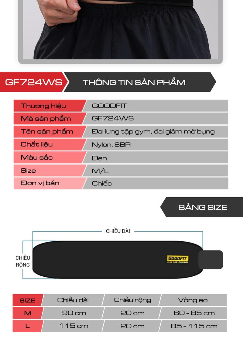 Product Introduction of Đai quấn GoodFit hỗ trợ giảm vòng bụng khi chơi thể thao không điện năng GF724WS 10