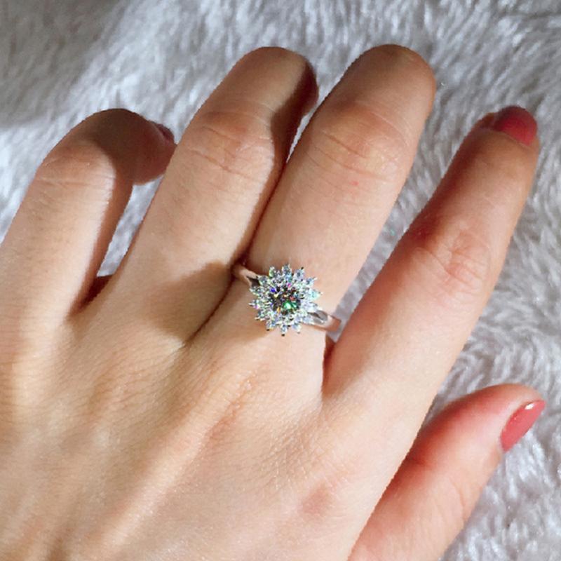 Product Introduction of Exquisite Zircon Sunflower Ring Bling Finger Ring For Women Girl Wedding Engagement Party Jewelry Gift 30