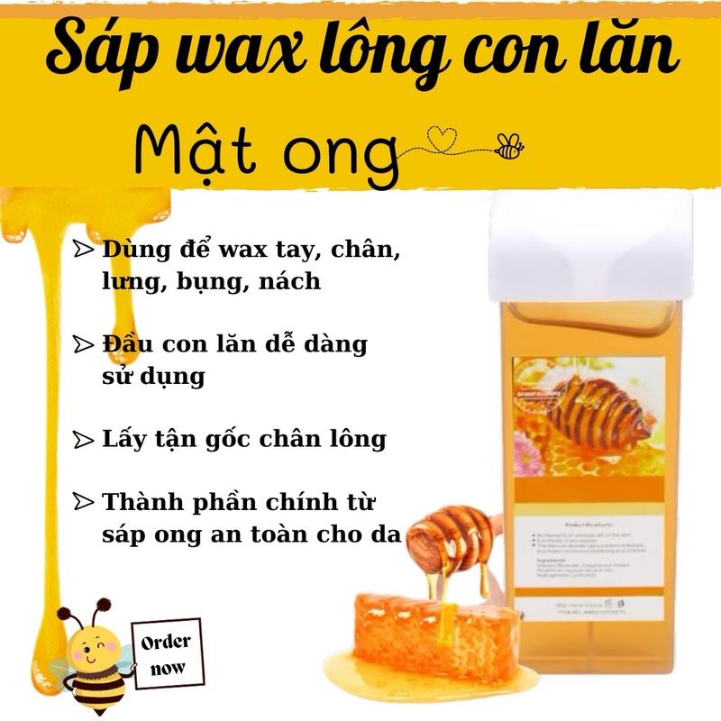[Che tên sp] Sáp wax lông con lăn Mật ong 100ml Waxing supply sáp lăn sap conlan kem tẩy tay long keo wax  lông wax  stick triệt