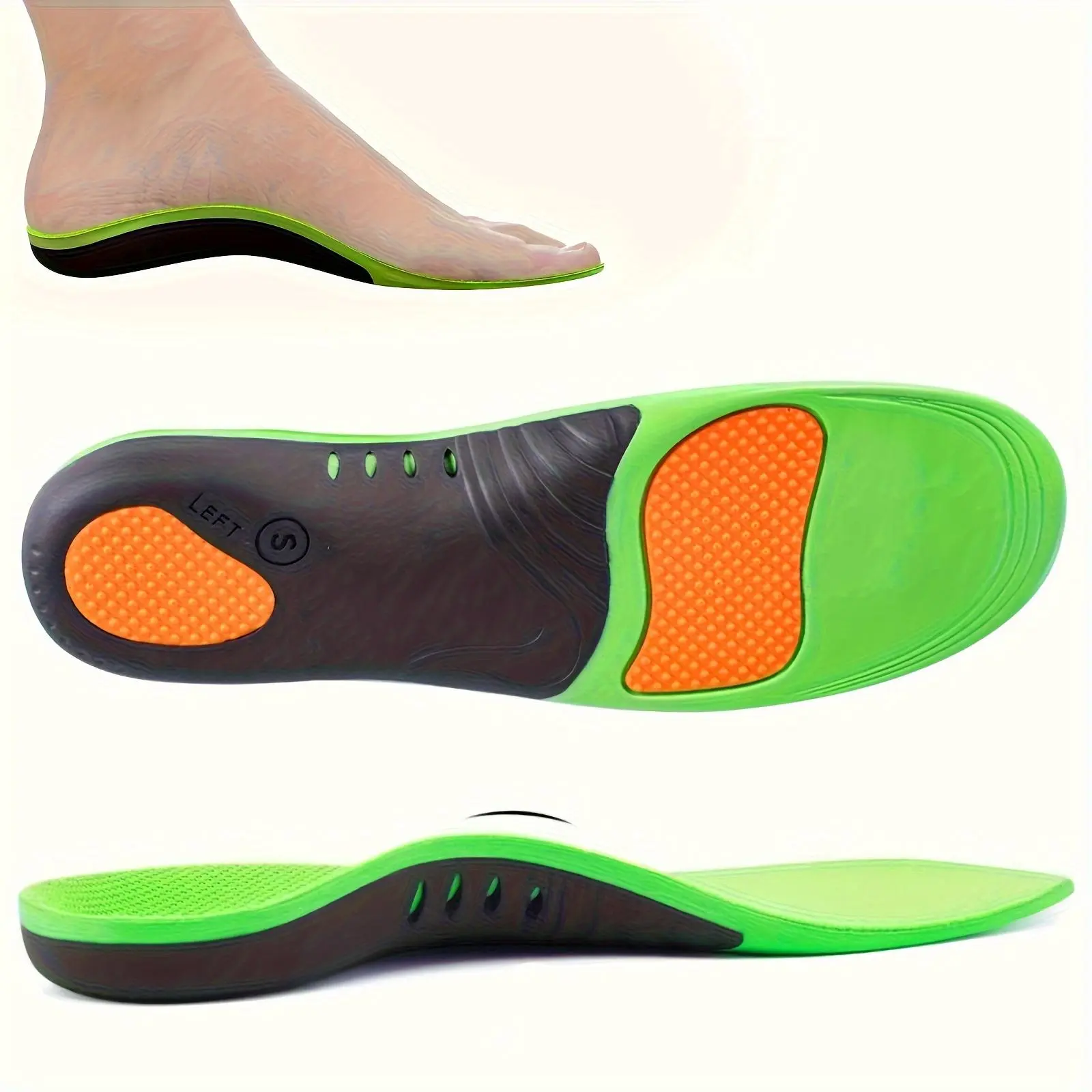 Sports Insoles, Shock Absorbing Work Boot & Running Athletic Shoe Insert, Sports Shoe Accessories for Men & Women