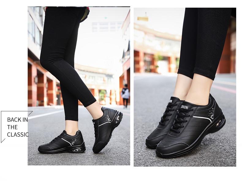 Product Introduction of Swcon high quality Korean fashion shoes for women running sport white black rubber shoes for ladies hiking casual loafers low cut doll flat shoes jogging sneakers for women on sales original latest brand 2022 # HJ-L825414 9