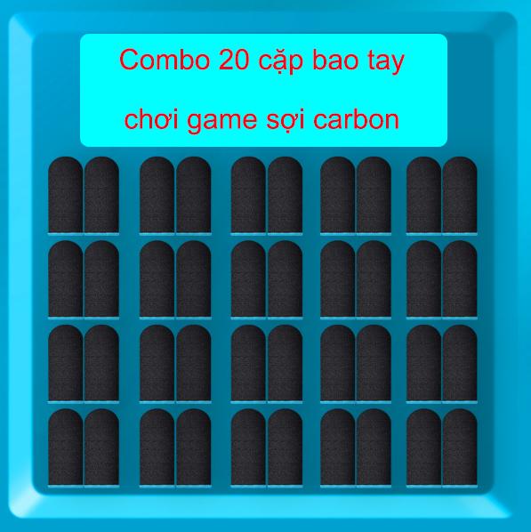 Combo 20 cặp bao tay chơi game sợi carbon chơi pubg, ff, liên quân Găng tay chơi game cao cấp chống mồ hôi tay chống trượt co dãn cực tốt Phụ Kiện Chơi Điện Tử