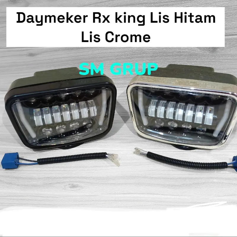 Lampu Daymeker Rx king Oval lis Hitam Lis Crome Motorcycle Daymaker 1