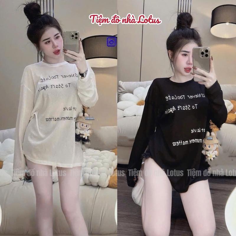 Áo thun giấy in chữ xinh 2 màu mới không kèm áo quây Tiệm đồ nhà Lotus