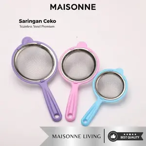 MAISONNE Saringan Ceko Mpasi Halus Stainless Steel Gagang Plastik Warna Pastel