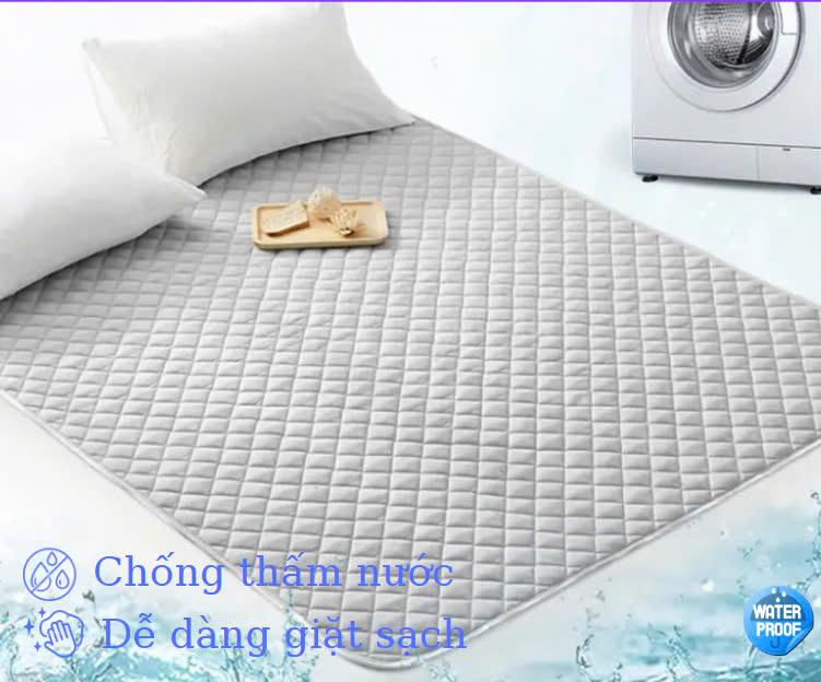 Tấm Lót Bảo Vệ Đệm Chống Thấm Nước,Không Sột Soạt,Không Nóng Bí,Chun Cài 4 Góc Tiện Lợi