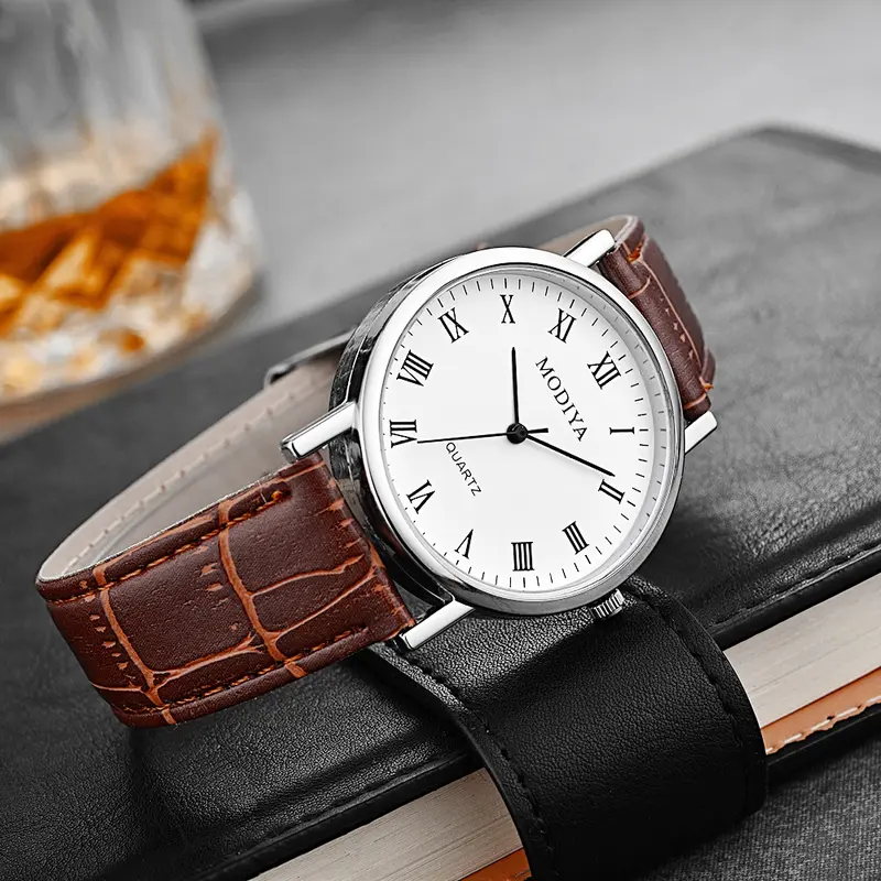 Đồng Hồ Thạch Anh Nam Thường Ngày Với Dây Đeo Bằng Thép Không Gỉ, Đồng Hồ Đeo Tay, Jam Tangan Lelaki, Bao Gồm Đồng Hồ 8