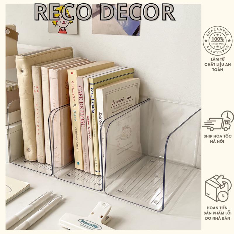 Kệ Bookend Acrylic Trong Suốt Sức Chứa Lớn Đựng Sách Decor Trang Trí Bàn Học Reco