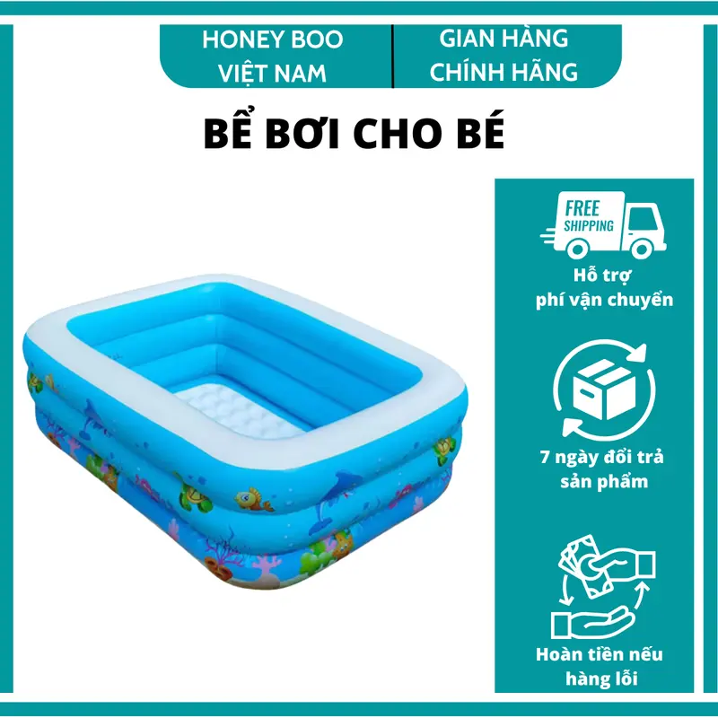 (HÀNG NK CHÍNH NGẠCH)Bể bơi cho bé chống trơn trượt có thể gấp gọn Đồ Chơi 1
