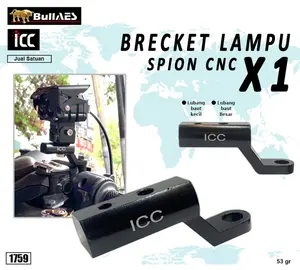 Brecket Lampu Tembak CNC Lobang spion tipe X1 merk ICC