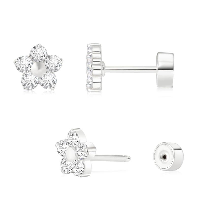 Product Introduction of Bông Tai Đinh tán Zircon Ngọc Trai Bướm, Cao Cấp, Mạ Đồng Thau, Vàng Thật, Kim Cương Giả Và Ngọc Trai, Phụ Kiện Vàng 14K Cao Cấp, Dành Cho Nữ Women 4