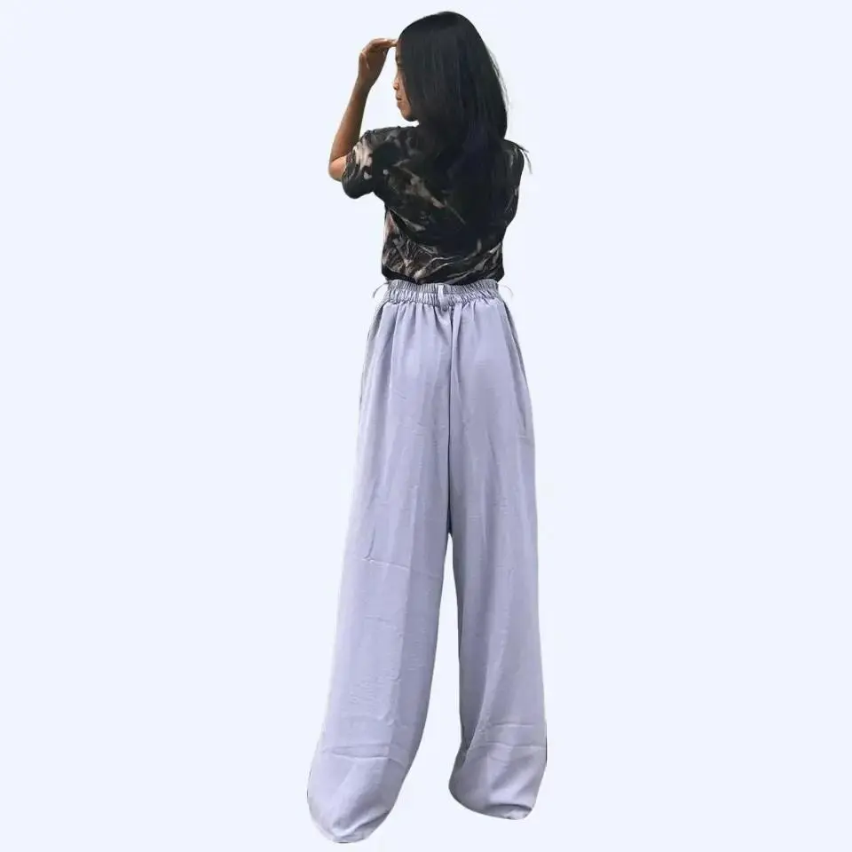 loose pants kulot high waist bahan crinkle airflow