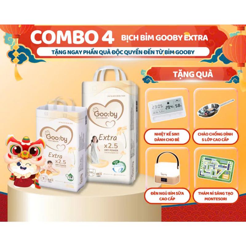   Combo 4 bịch chọn quà  Bỉm Gooby ngày đêm đủ size cho bé Bỉm Gooby đêm gooby ngày Bỉm dán gooby 