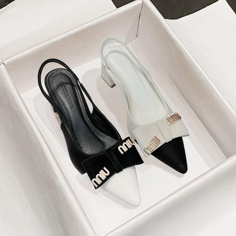 GIÀY CAO GÓT 6P ĐẾ VUÔNG MŨI NHỌN PHỐI NƠ CHỮ MIU SIÊU HOT