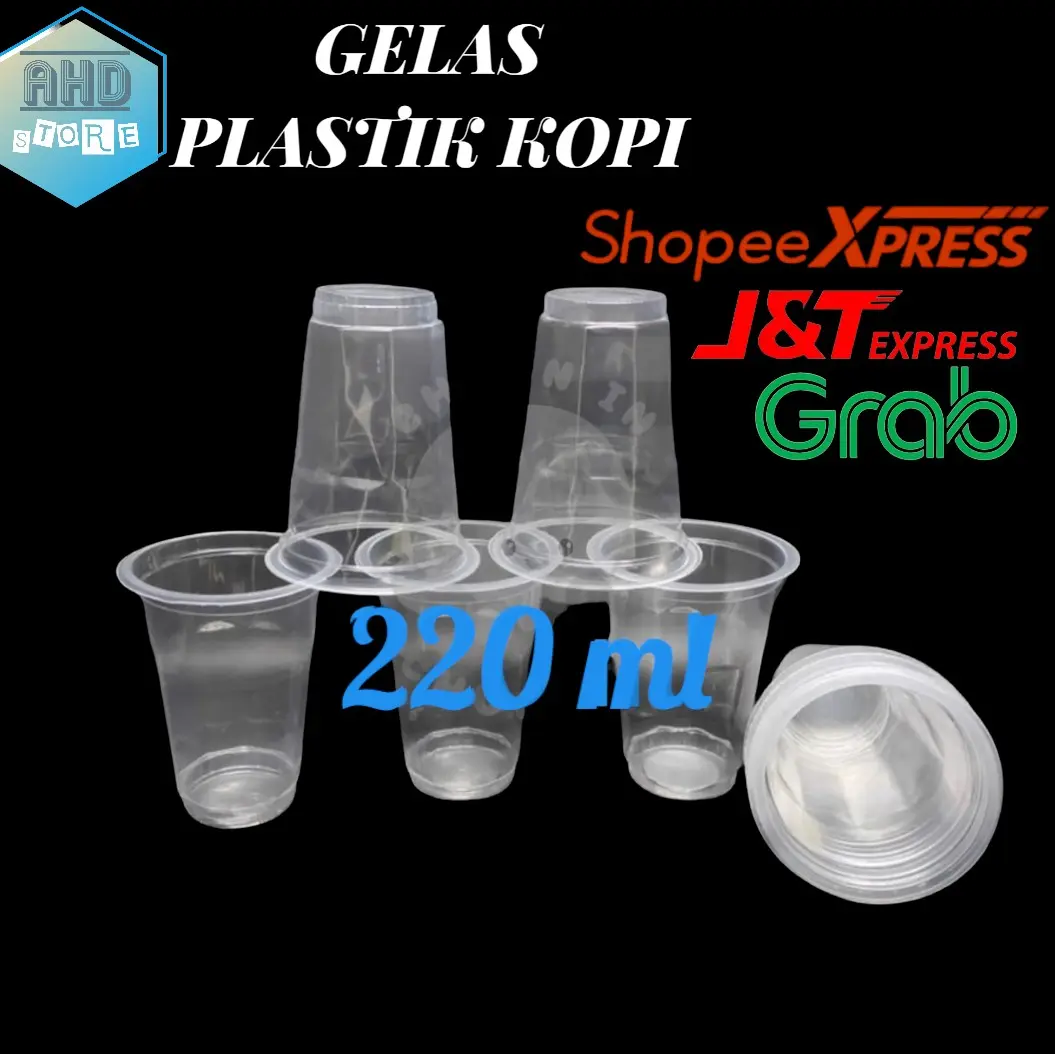 Gelas plastik aqua / gelas kopi 220ml