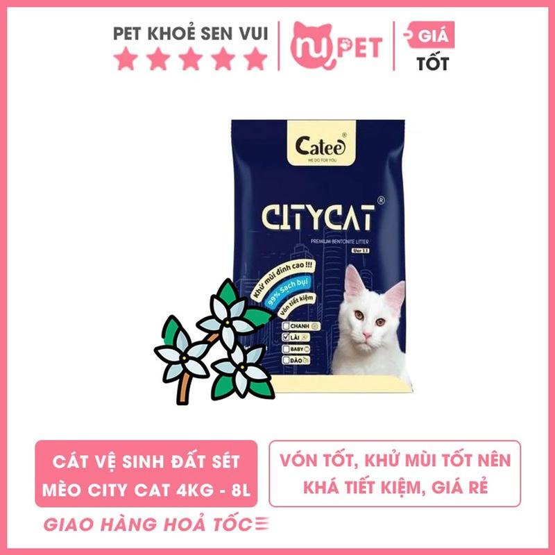Cát vệ sinh đất sét cho mèo City Cat bao 8L – 4kg Cát giúp khoá mùi hôi tốt - vón cục nhanh tốt 4