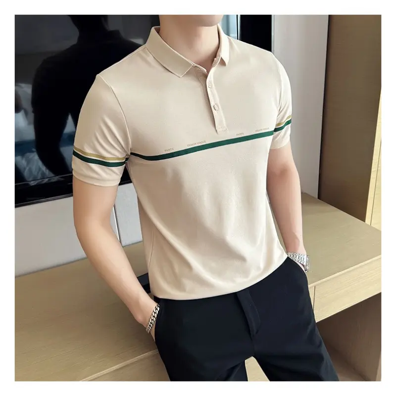 ÁO THUN NAM CÁ SẤU DÀY MƯỢT 3 MÀU ÁO POLO TAY NGẮN CÓ CỔ BẺ ÁO MÃ IN SỌC 43