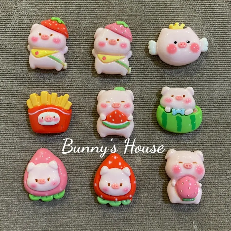 JIBITZ, STICKER, CHARM HEO CUTE TRANG TRÍ DÉP SỤC (ĐÃ GỒM NÚT GẮN)