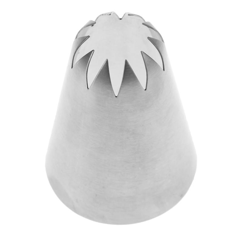 Product Introduction of #C10 Large Size Piping Nozzle Cake Cream Decor Icing Tips 10 Teeth Close Star 17