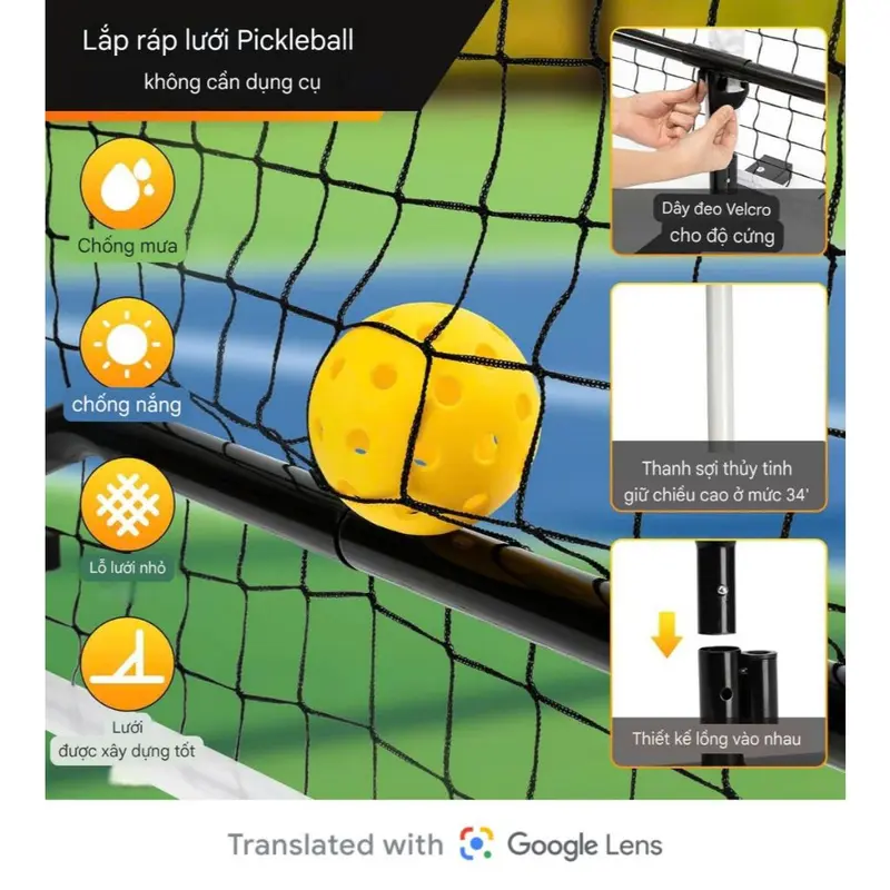 Khung Lưới Chơi Pickleball - Thiết Kế Thông Minh, Chất Liệu Bền Bỉ Đồ Chơi Toy 3