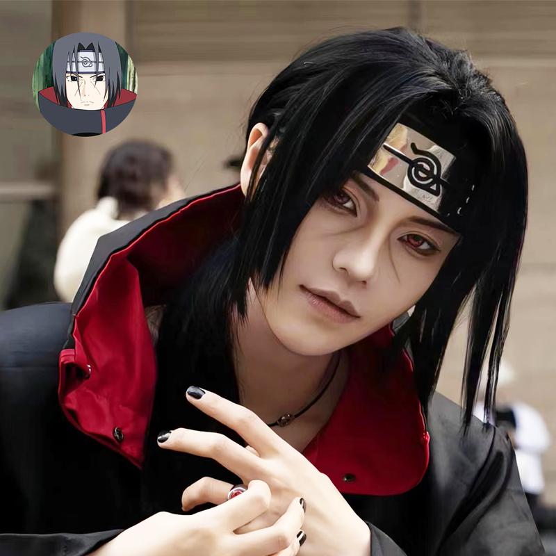 Tóc Giả, Itachi Uchiha, Tóc Thẳng Dài, Cosplay Naruto, Phong Cách Anime, Mũ Đội Đầu Đầy Đủ, Tấm Gương Thứ Hai, Tấm Che Mặt, Chủ Đề Naruto, Thích Hợp Cho Cosplay, Anime, Tóc Cosplay Cosplay Anime Naruto 6