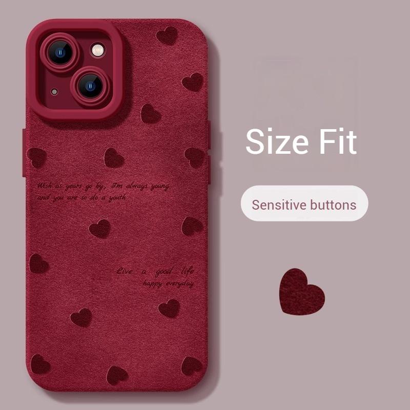 Product Introduction of Ốp Mềm Bảo Vệ Silicon Lỏng Hình Tình Yêu Nơ, Màu Đỏ Rượu Vang Thích Hợp Cho iPhone 6-16 Dòng Đầy Đủ, Được Làm Bằng Chất Liệu TPU 16
