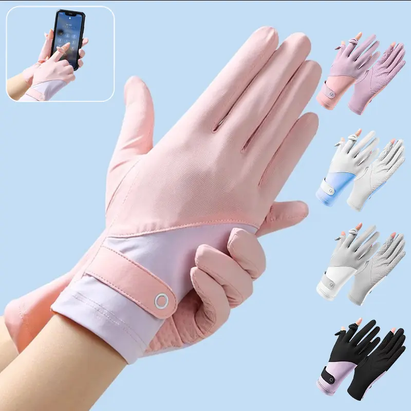 Găng cpba  Tay Chống Nắng Cho Nữ, Chống Thấm Nước, Thoáng Khí, Găng Tay Lụa Lạnh Năm Ngón, Chống Trượt, Chống Nắng