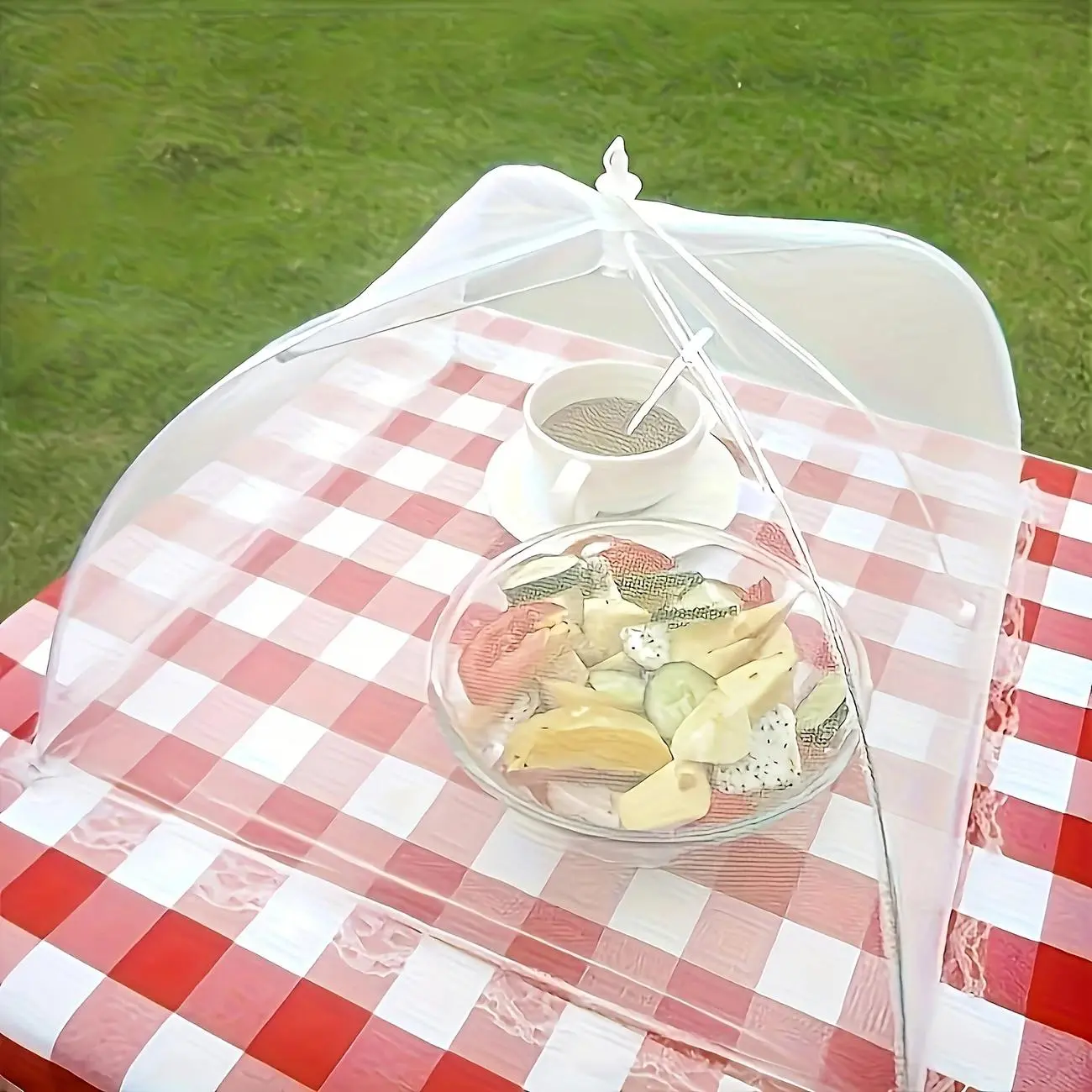 Mesh Food Cover, 1 Count Foldable Food Cover, Pop-Up Food Tent, Kitchenware for Picnics, Barbecues and Parties, Utensils